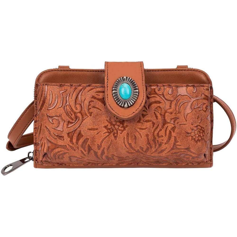 Women's Crossbody Handbag Small Vintage, Ladies Wallet Western Adjustable Phone